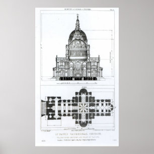 Tvärsnitt av Sts Paul domkyrka Poster