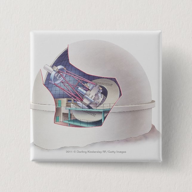 Tvärsnitt av teleskopinsida ett observatorium knapp (Framsida)