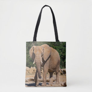 Tvärtryckt väska med tjur elefant