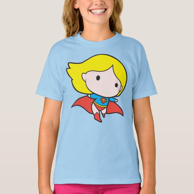 Tvåsidig Chibi-superflicka T Shirt (Framsida)