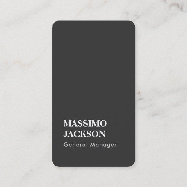 Tvåsidig Enkel Grå Trend Minimalistisk Professione Visitkort (Framsida)