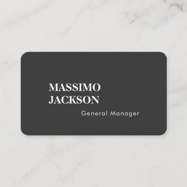 Tvåsidig Enkel Grå Trend Minimalistisk Professione Visitkort (Framsida)