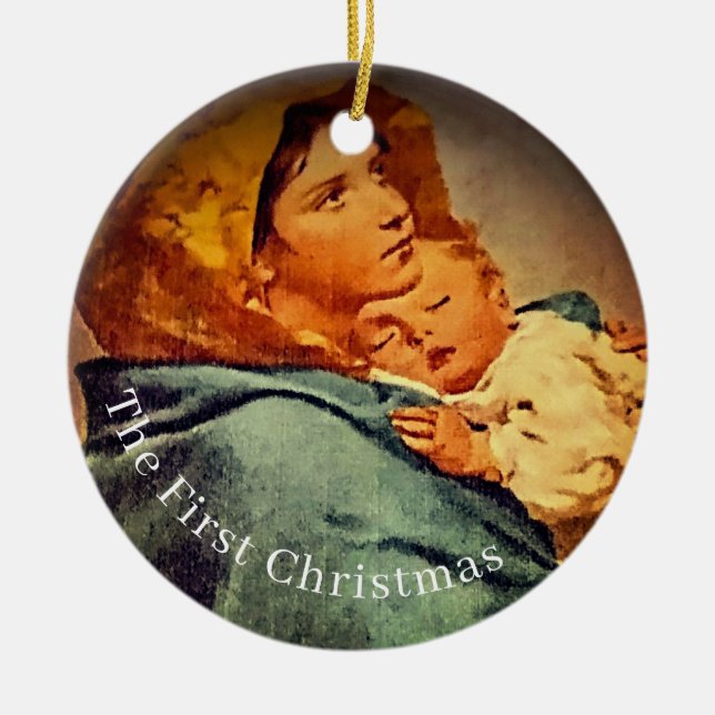 Tvåsidig första julfoto Ornament (Framsidan)