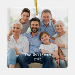 Tvåsidig Fotoornament Julgransprydnad Keramik