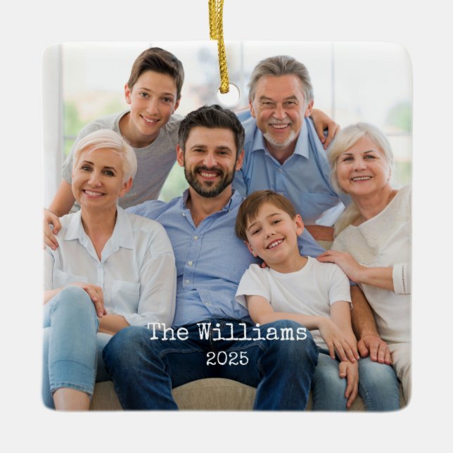 Tvåsidig Fotoornament Julgransprydnad Keramik (Framsida)