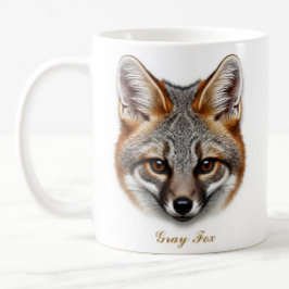 Tvåsidig Grått Fox-kaffe Mugg-design Kaffemugg