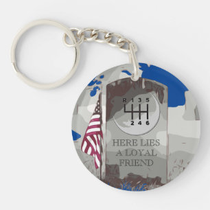 Tvåsidig GRAVSTEN MANUAL KEYCHAIN