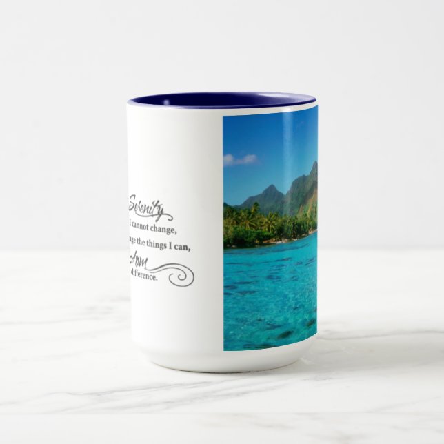 Tvåsidig gudstjänst Prayer & Bora Bora Island Mugg (Center)