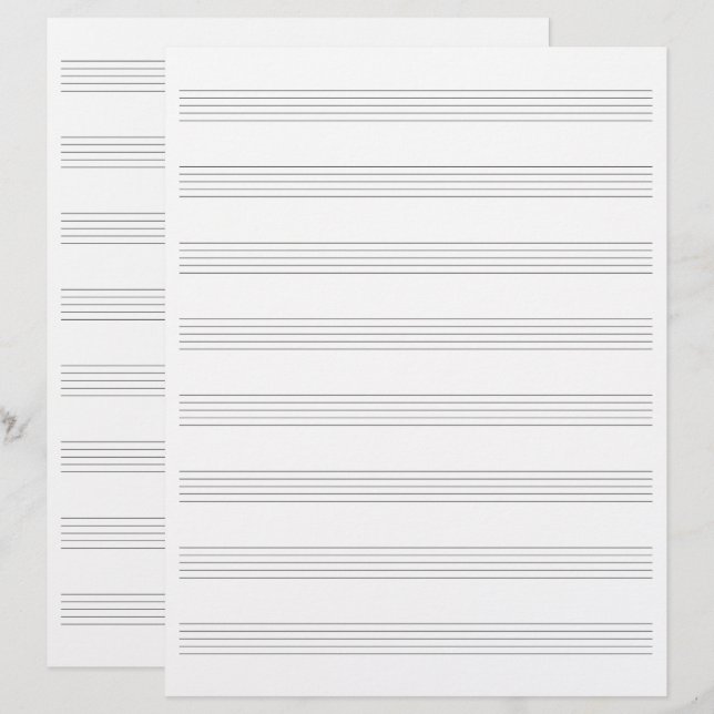 Tvåsidig handskript Papper Music-personalkomposer (Fram/baksida)