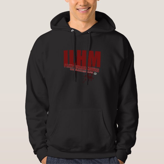 Tvåsidig Hoodie för ILHM-logotyp (mörk) (Framsida)