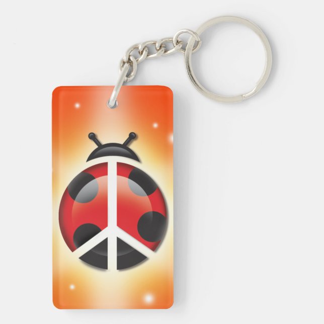Tvåsidig keychain för nyckelpigafred (Baksidan)