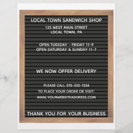 Tvåsidig monteringsskylt med två sidor reklamblad