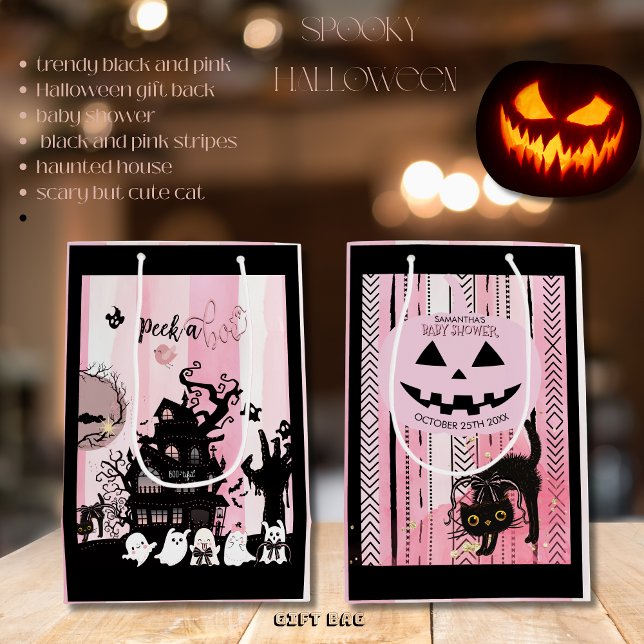 Tvåsidig "peek a Boo" babystötare (Two-Sided Peek a Boo Baby Shower Medium Gift Bag)