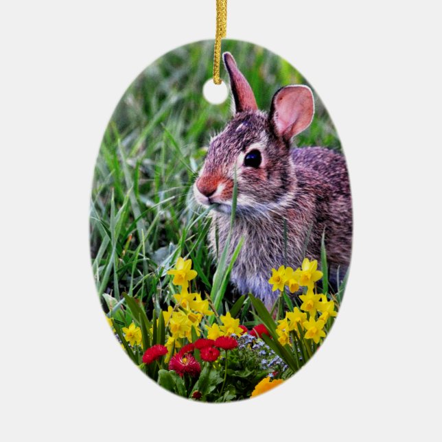 Tvåsidig Personlig Glad påsk Julgransprydnad Keramik (Framsidan)