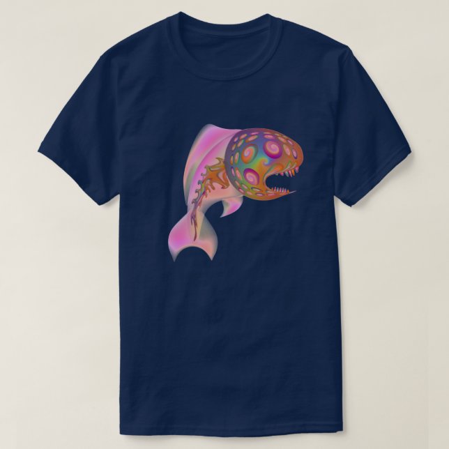 Tvåsidig psykedelisk fisktröja t shirt (Design framsida)