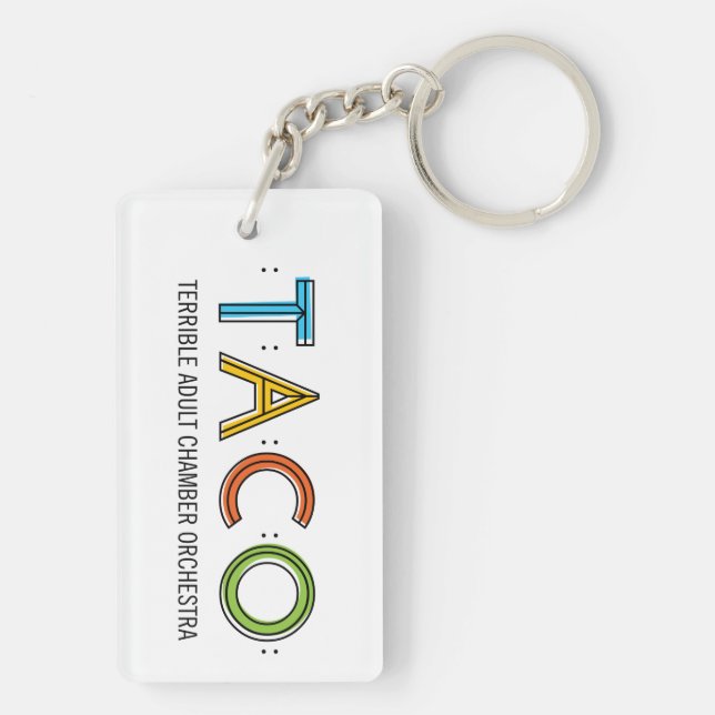 Tvåsidig) TACO Keychain för rektangel ( (Baksidan)