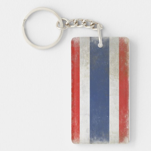 Tvåsidiga Keychain med bekymrade Thailand Fla (Framsidan)