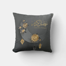 Tvåsidigt Pappert avskurna ramadanlyktor och måne, Kudde