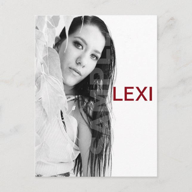 Tvåsidigt vykort för huvudskott och modellkomposit (Framsida)