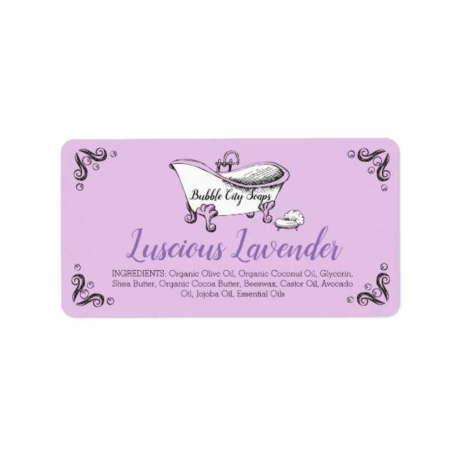 Tvåskiktspapper för tubbladet Bathtub, handgjord t Adressetikett (Framsidan)