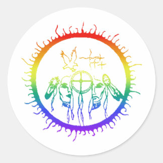 Tvåspirit Rainbow Runt Klistermärke