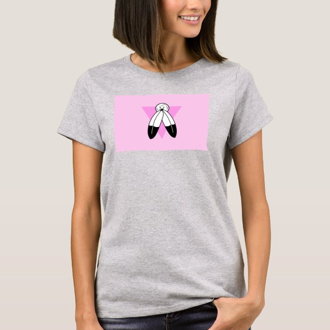 Tvåspirit Rosa Triangle-Flagga T Shirt (Framsida)
