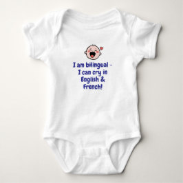 Tvåspråkig baby, rolig present till bebis t shirt
