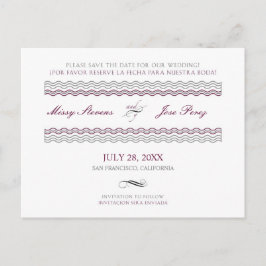 Tvåspråkig Bröllop Bevara Datum Postkort Meddelande Vykort