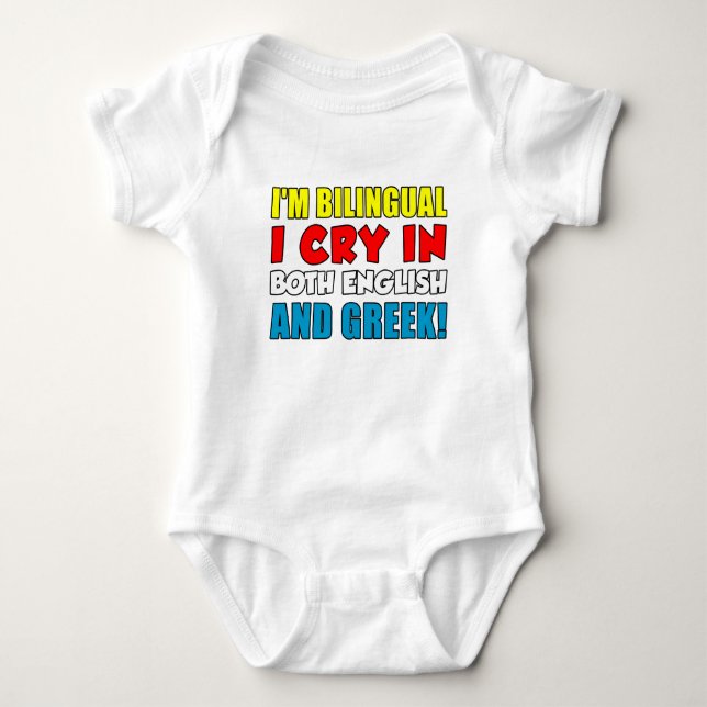 Tvåspråkig personskrik i grek t-shirt (Framsida)