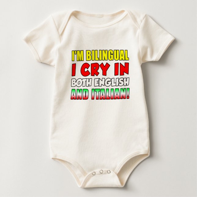 Tvåspråkig personskrik i italienare t-shirt (Framsida)