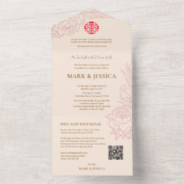 Tvåspråkiga vietnamesiska Peonies Traditionella