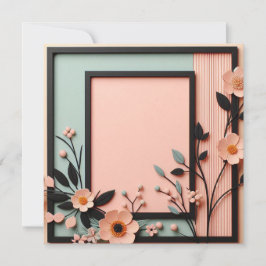 Tvåtonad dimensionell blomma inbjudningar