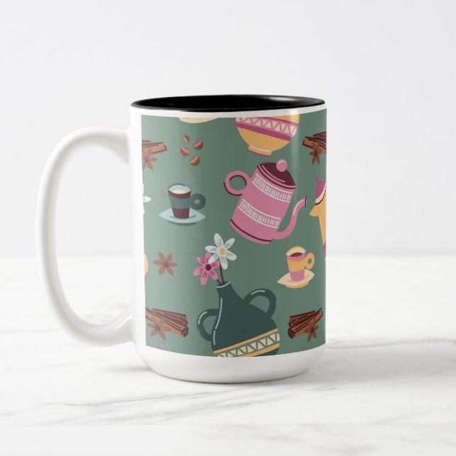 Tvåtonad kaffemugg design  (Vänster)