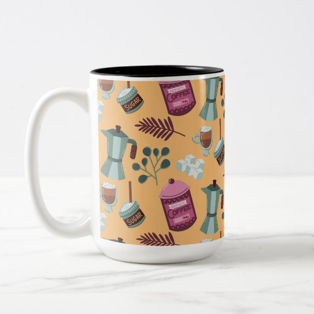 Tvåtonad kaffemugg design  (Vänster)