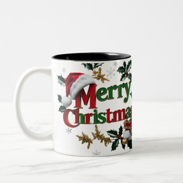 Tvåtonig God jul Mugg - Festive Helgdag (Vänster)