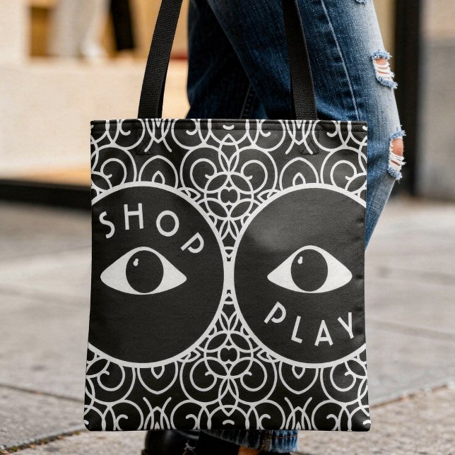 Tvåtons Geometriska Solglasögon  Tygkasse (Shop, play, or say anything you like, this tote is all yours. Sunglasses, bold pattern.)