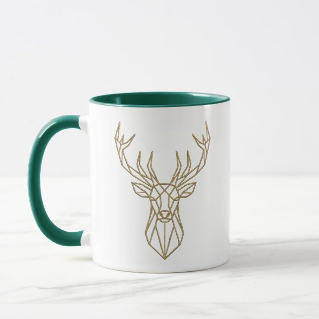 Tvåtons kaffemugg Modern Guld Geometrisk Hjort (Vänster)