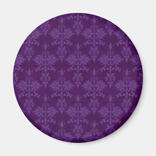 Tvåtons lila damast magnet (Framsidan)