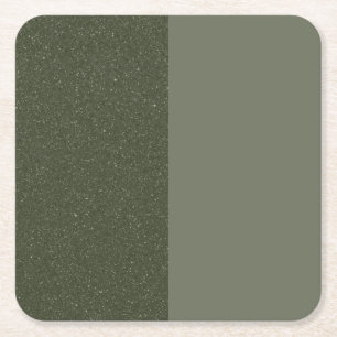 Tvåtons minimalistisk mossgrön - Pappersunderlägg Underlägg Papper Kvadrat
