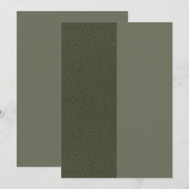 Tvåtons Mossgrön Glitter Platt Rådkort (Fram/baksida)