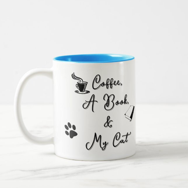Tvåtons mugg 11 oz (himmelsblå) (Vänster)