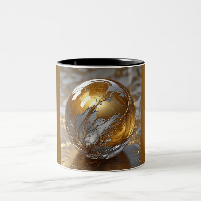 Tvåtons-mugg 11oz (Marble-4) Två-Tonad Mugg (Center)