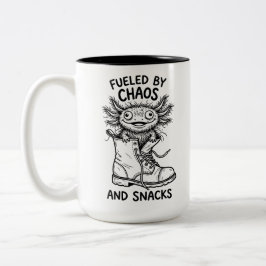 Tvåtons-mugg Kaotisk Axolotl Rolig Snabbmatscitat Två-Tonad Mugg