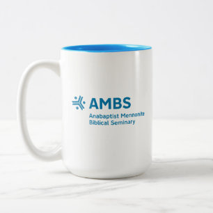 Tvåtons mugg med AMBS logotyp