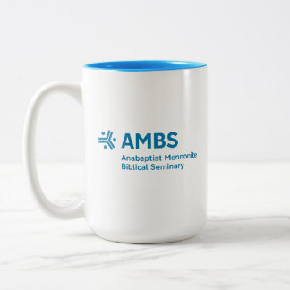 Tvåtons mugg med AMBS logotyp