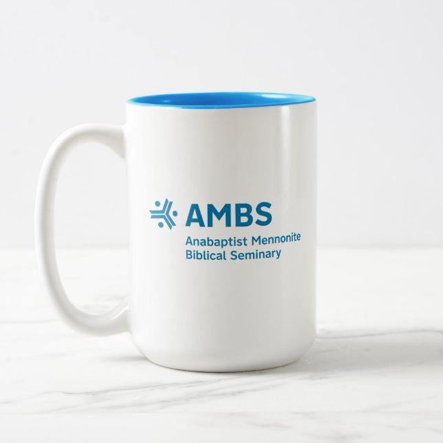 Tvåtons mugg med AMBS logotyp (Vänster)