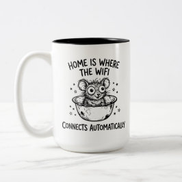 Tvåtons-mugg - Söt mus Wi-Fi-humor Två-Tonad Mugg
