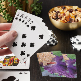 Tvåtonsbaserad Blommigt för Iris-bloom Casinokort