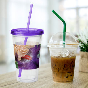 Tvåtonsbaserad Blommigt för Iris-bloom Take Away Mugg