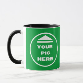 Tvåtonsfärgad Mugg - lägg till bilden 11 oz vit sv